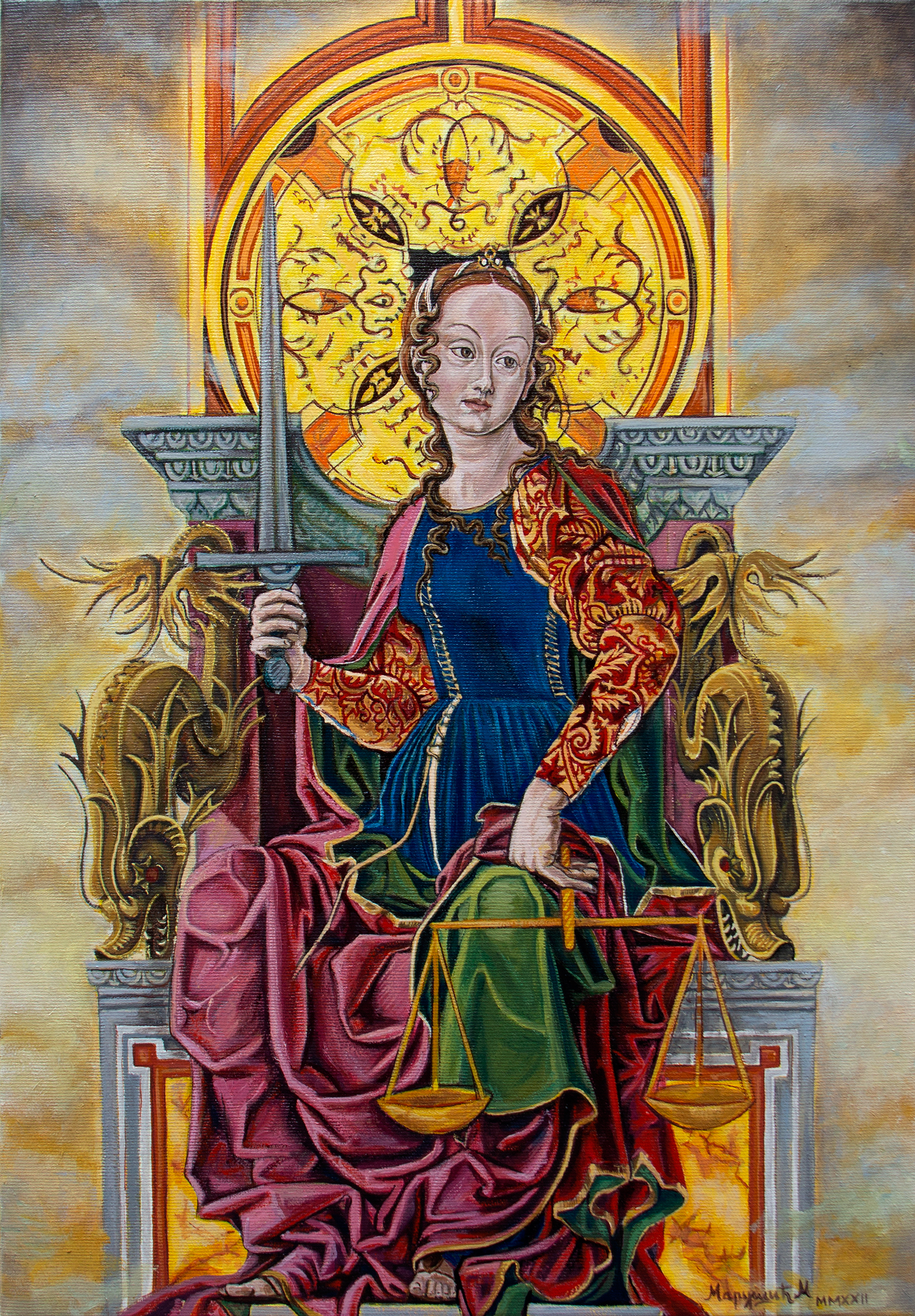 Lady Justice - 50x35cm Oil Painting on Canvas - Original Artwork by artist Milica MARUSIC Art