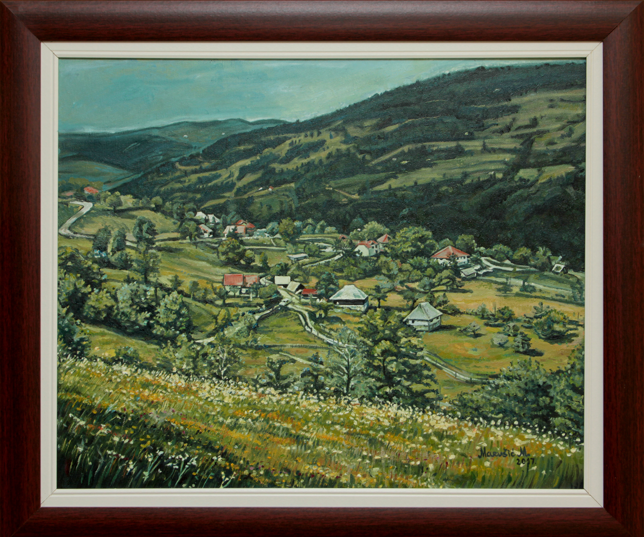 Pracevac - 50x60cm Ulje na platnu - Pejzaz -Umetnicka slika po porudzbini -umetnik Milica MARUSIC