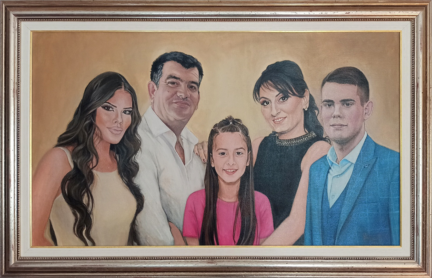 Family Portrait - Commissioned Oil Painting on Canvas 50x90cm - Original Artwork by artist Milica MARUSIC Art