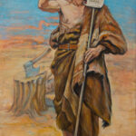 Saint John the Baptist - Religious painting - Oil Painting on Canvas - 50x30cm Original Artwork by artist Milica MARUSIC