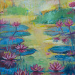 Water Lilies - Oil Painting on Canvas - 40x30cm Original Artwork by artist Milica MARUSIC