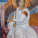 White Angel - Beli Anđeo - Orthodox Byzantine Icon - Oil Painting on Canvas - 60x40cm Original Artwork by artist Milica MARUSIC